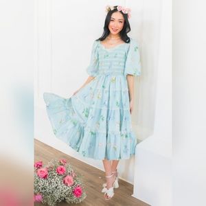 Ivy City Co Roselyn Dress in Blue